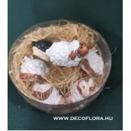 Poli bárány álló fehér-fekete 3 cm 6 db/szett