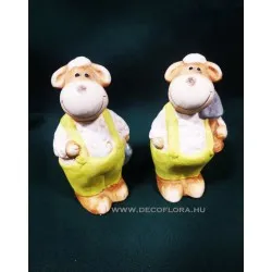 Kerámia bárány kertészkedő 2 féle 12 cm
