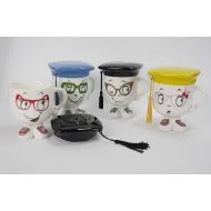 Ballagós bögre lábakkal kerámia tetővel