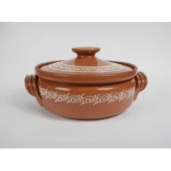 Mázas kerámia edény fedővel 2 liter 