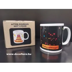 Hőre változó bögre 300ml díszdobozban "BOLDOG SZÜLETÉSNAPOT"