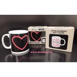 Hőre változó bögre 300ml díszdobozban "Szívembe zártalak"