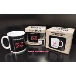 Hőre változó bögre 300ml díszdobozban "Üzeneted van"