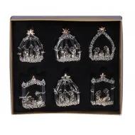 Üveg betlehem karácsonyfadíszek 5,5 cm 