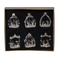 Üveg betlehem karácsonyfadíszek 5,5 cm 