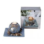 Mécsestartó szett "Kék szerelem" díszdobozban kövekkel