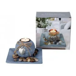 Mécsestartó szett "Kék szerelem" díszdobozban kövekkel