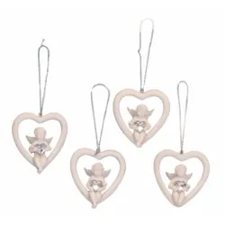 Angyal szívben+gyémántszív 6 cm