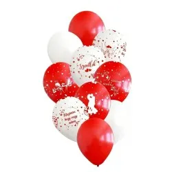 Lufi szett SZERETLEK - VALENTIN - ESKÜVŐ 10 db/szett 29 cm