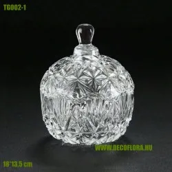 Bonbonier metszett üveg 18*13,5 cm TG002-1
