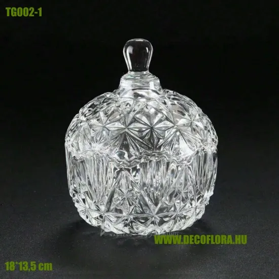 Bonbonier metszett üveg 18*13,5 cm TG002-1