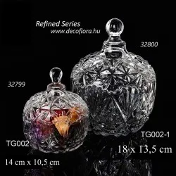 Bonbonier metszett üveg 18*13,5 cm TG002-1