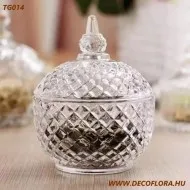 Bonbonier metszett üveg 12 * 9,5 cm TG014