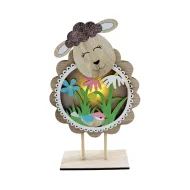 Húsvéti bárány fából, ledvilágítással 12*15 cm