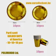 Papírpohár és tányér Golden Days szett 30 db/szett 729