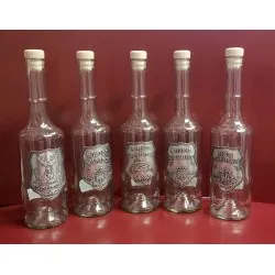 Pálinkás üveg 0,5 liter vegyes óncimkés felirat