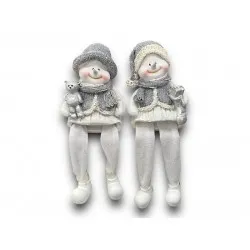 Lógólábú Hóemberek kötött pulcsiban 9 cm 2 féle