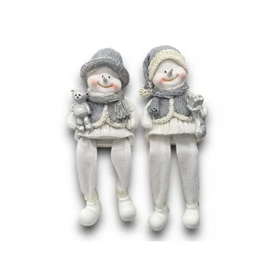 Lógólábú Hóemberek kötött pulcsiban 9 cm 2 féle