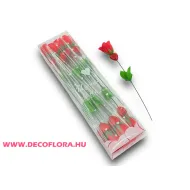 Rózsaszál glitteres szívvel celofánban A0459-1