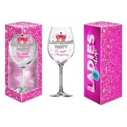 Borospohár Leánybúcsú - felirattal - díszdobozban