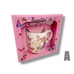 Kerámia bögre - Arany pillangó - 4 féle bögre