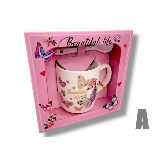 Kerámia bögre - Arany pillangó - 4 féle bögre