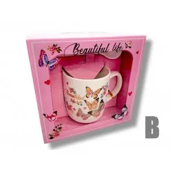 Kerámia bögre - Arany pillangó - 4 féle bögre