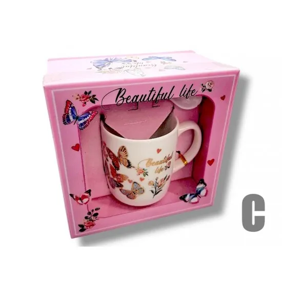 Kerámia bögre - Arany pillangó - 4 féle bögre