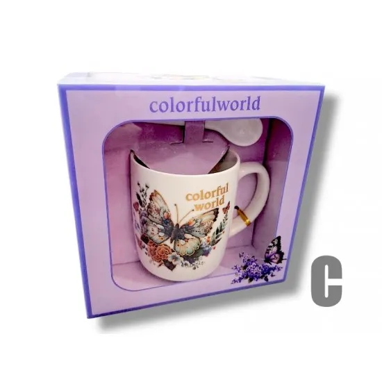 Kerámia bögre - Colourful World - 4 féle bögre