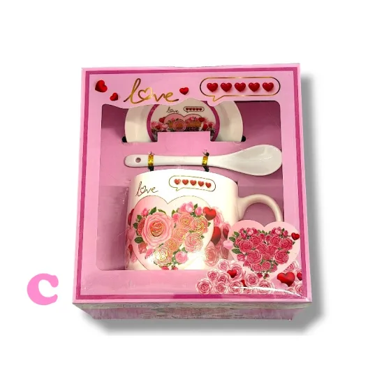 Valentin porcelán bögre szett Rosa Bella 300 ml