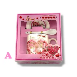 Valentin porcelán bögre szett Rosa Bella 300 ml