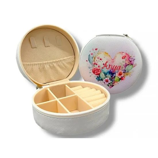 Ékszertartó táska zipp-zárral Virágos szív - Anya