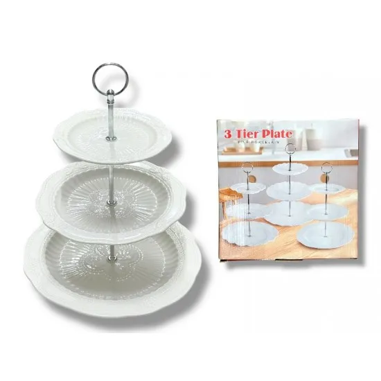 Bourbon Round emeletes sütemény kínáló tál