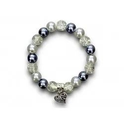 Karkötő Beauty and the Beast, fém szív charmmal