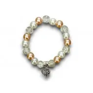 Karkötő Beauty and the Beast, fém szív charmmal