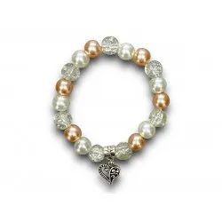 Karkötő Beauty and the Beast, fém szív charmmal