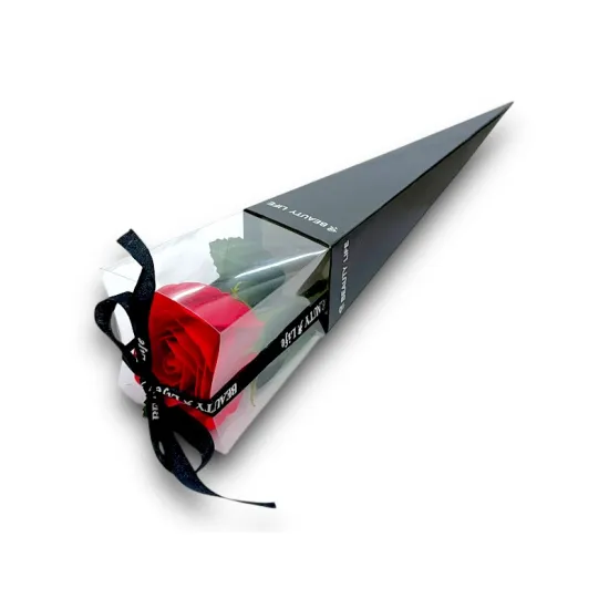 Szappanrózsa fekete tölcsérben 40 cm