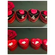 Szívalakú ékszertartó fémdoboz - fém nyaklánccal