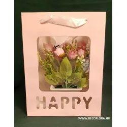 Rózsabokor ablakos dísztasakban 23*18 cm