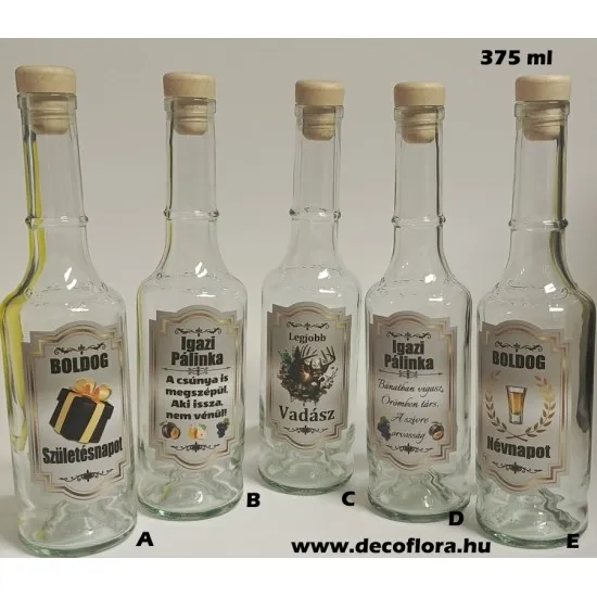 Pálinkásüveg feliratokkal 350 ml