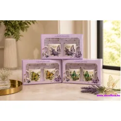 Bögre szett Colorful World - Papillon*2 porcelánkanalakkal