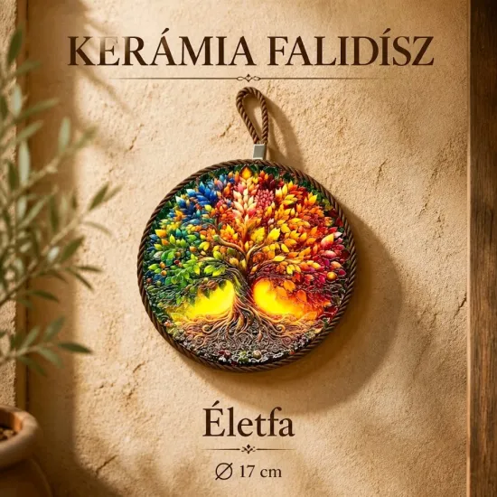 Kerámia falidísz - edényalátét - dekoráció Házi Áldás - piros-fehér
