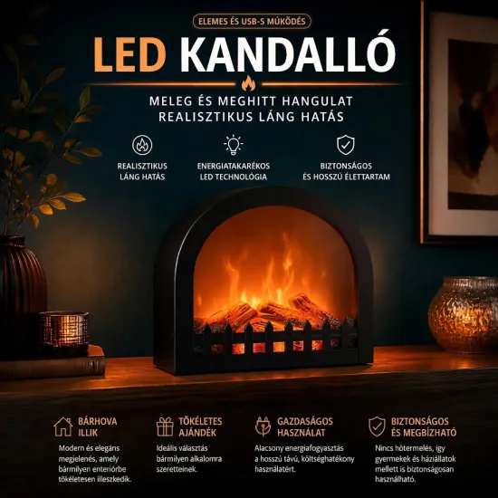Led kandalló Milano