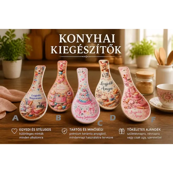 Kerámia fakanáltartó Rustic