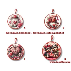 Kerámia falidísz - kerámia edényalátét - Szíves szerelmes