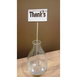 Dekor leszúrható fa pick táblával "Thank's!"