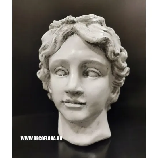 Athéné fej kő kaspó 27 cm