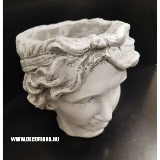 Athéné fej kő kaspó 27 cm