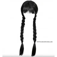 Wednesday paróka - fekete copfos 