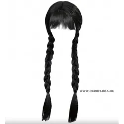 Wednesday paróka - fekete copfos 